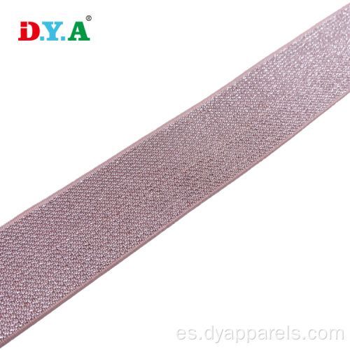 Banda elástica de prenda metálica elástica de 30 mm rosa